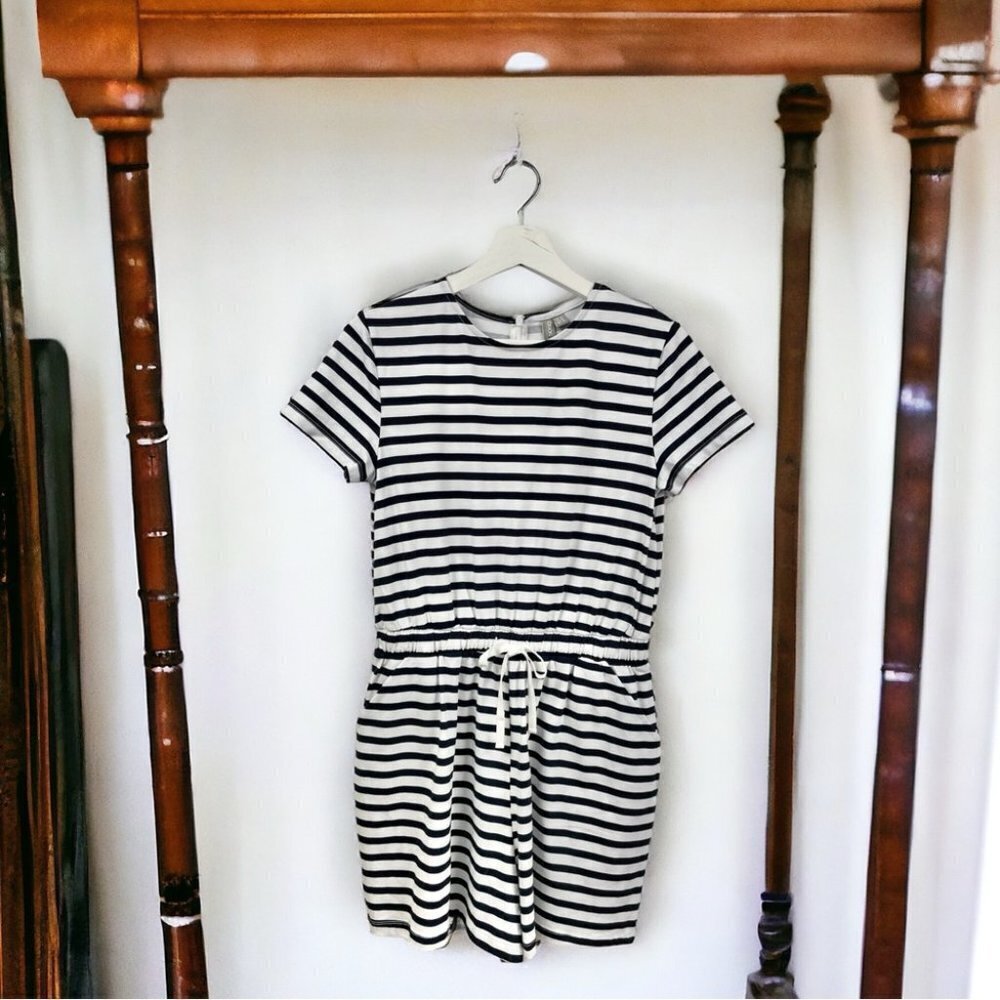 * ASOS White and Navy Striped Short Sleeve Romper Size 6
